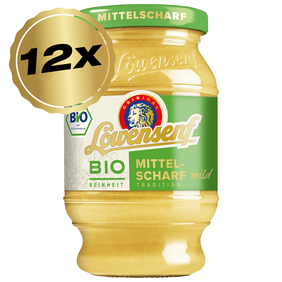 Löwensenf mittelscharf Bio Tönnchen - 12x 250ml