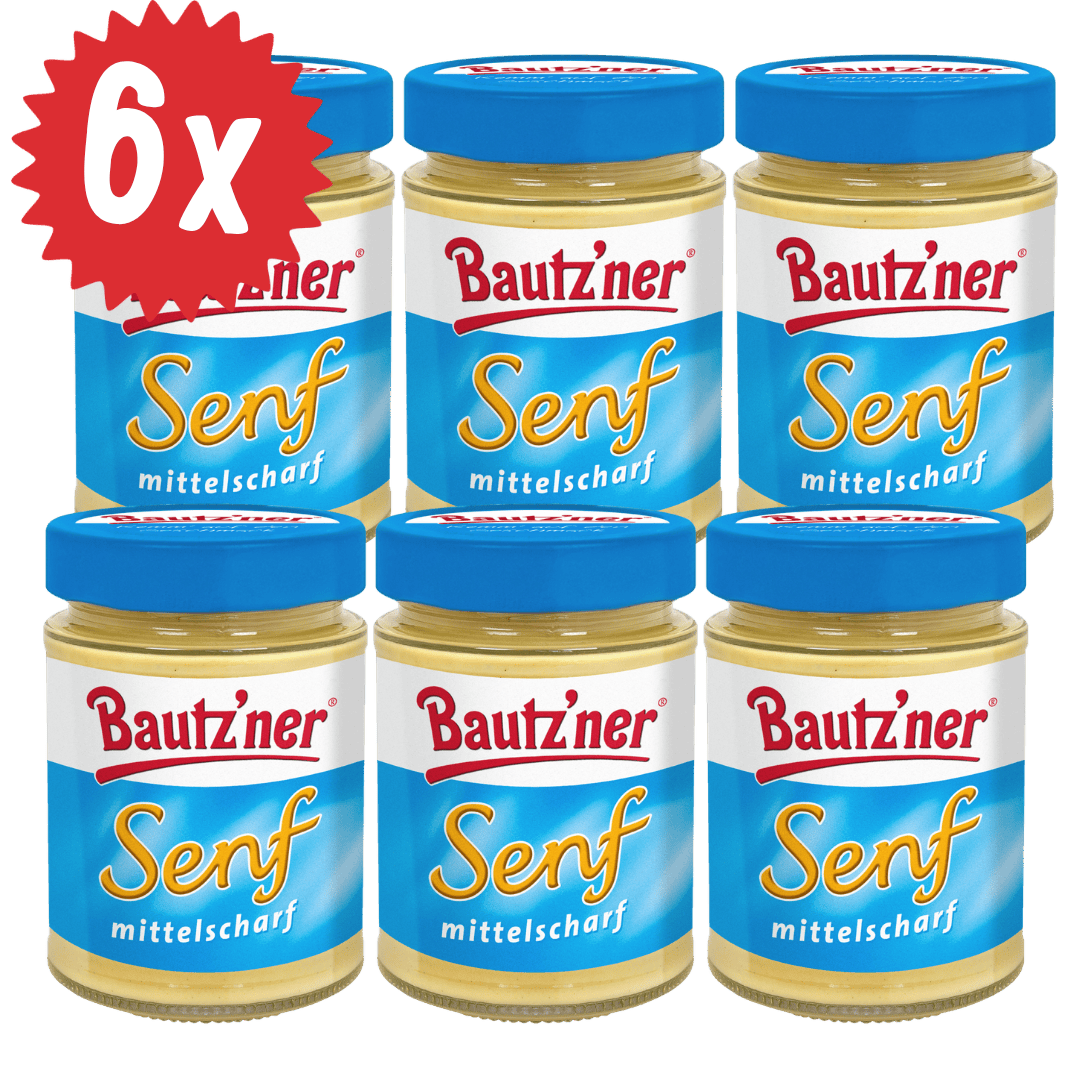 Bautzner Senf mittelscharf - 6x 250ml