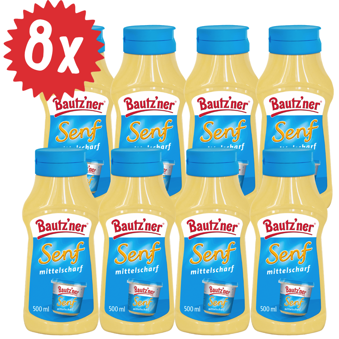 Bautzner Senf mittelscharf - 8x 500ml