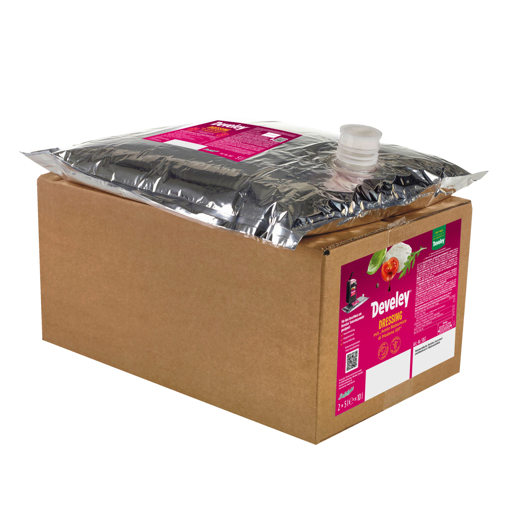 Develey Balsamico Dressing 5 l Beutel für Dispenser als 2er Pack