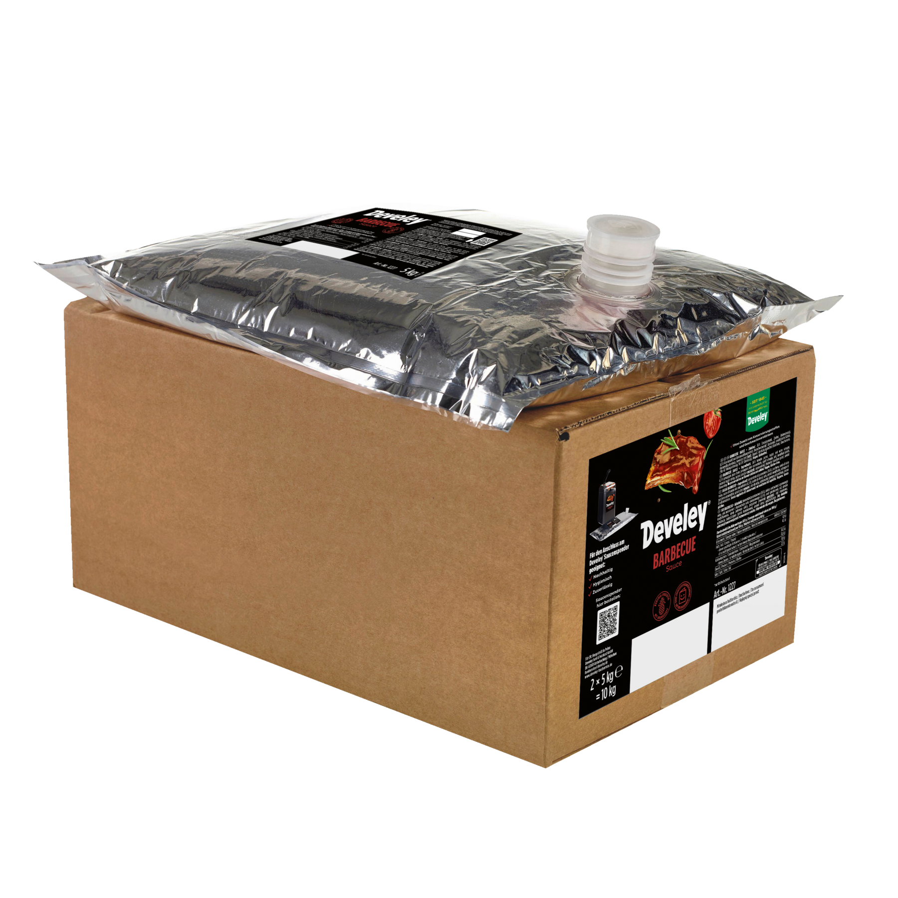 Develey Barbecue Sauce 5 kg Beutel für Dispenser als 2er Pack