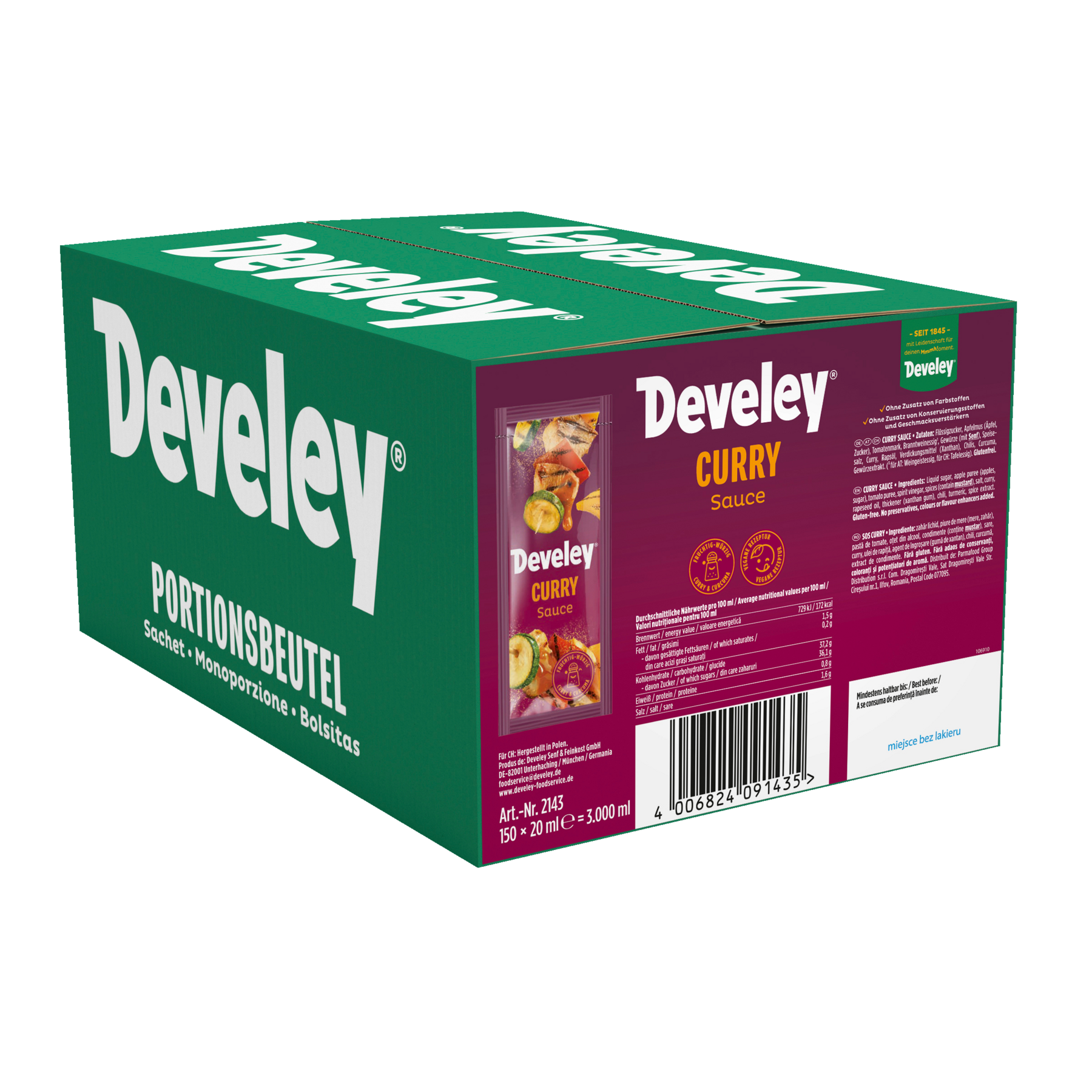 Develey Curry Sauce 150 x 20 ml