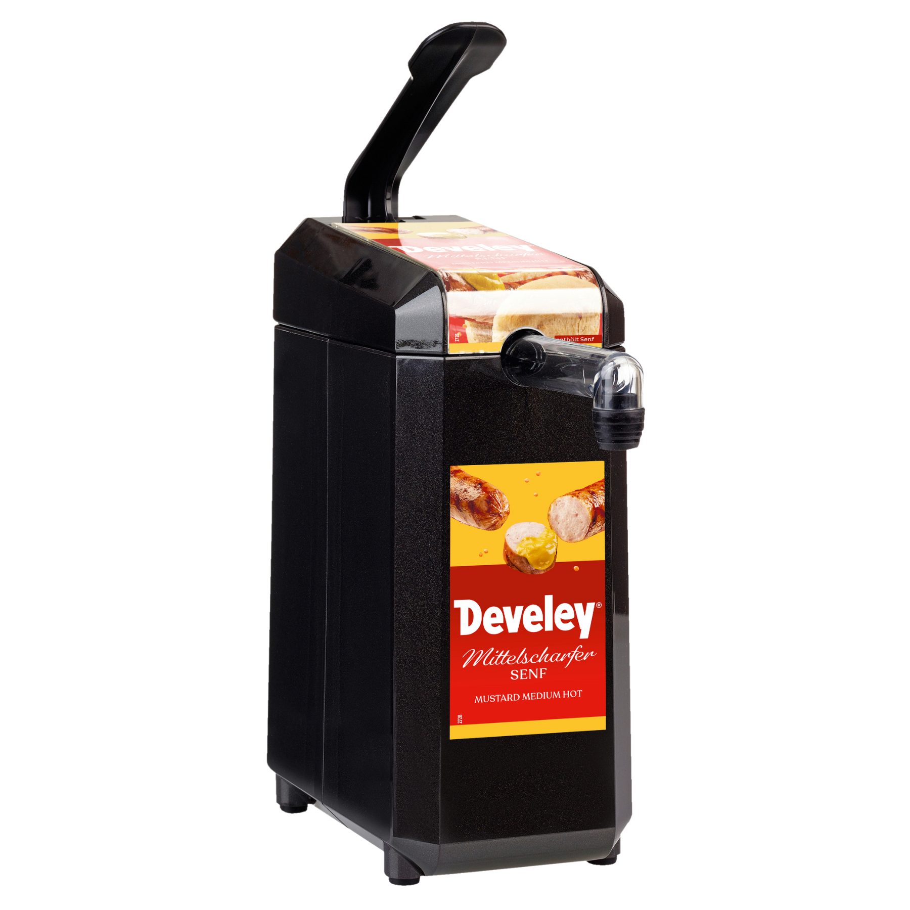 Develey Dispenser in schwarz mittelscharfer Senf, 2,5 kg