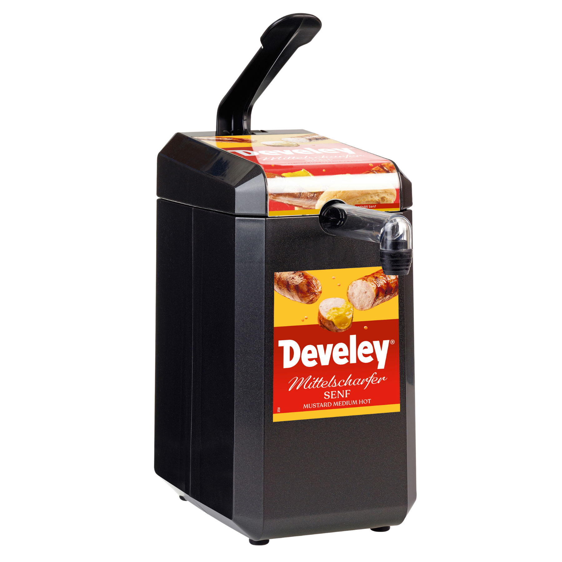 Develey Dispenser in schwarz mittelscharfer Senf, 5 kg