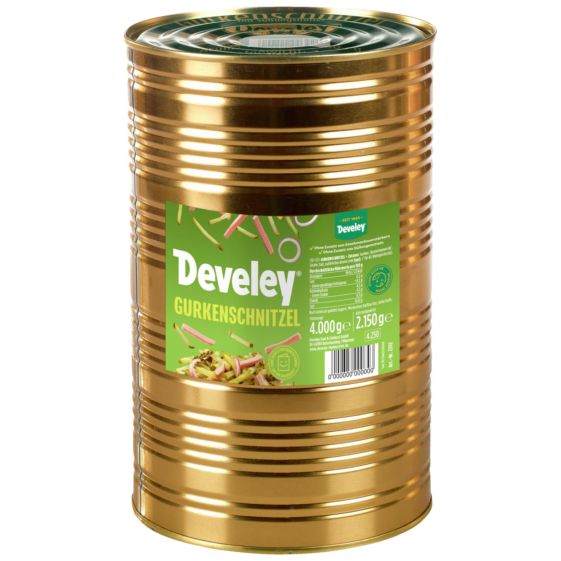 Develey Gurkenschnitzel 4 kg Dose