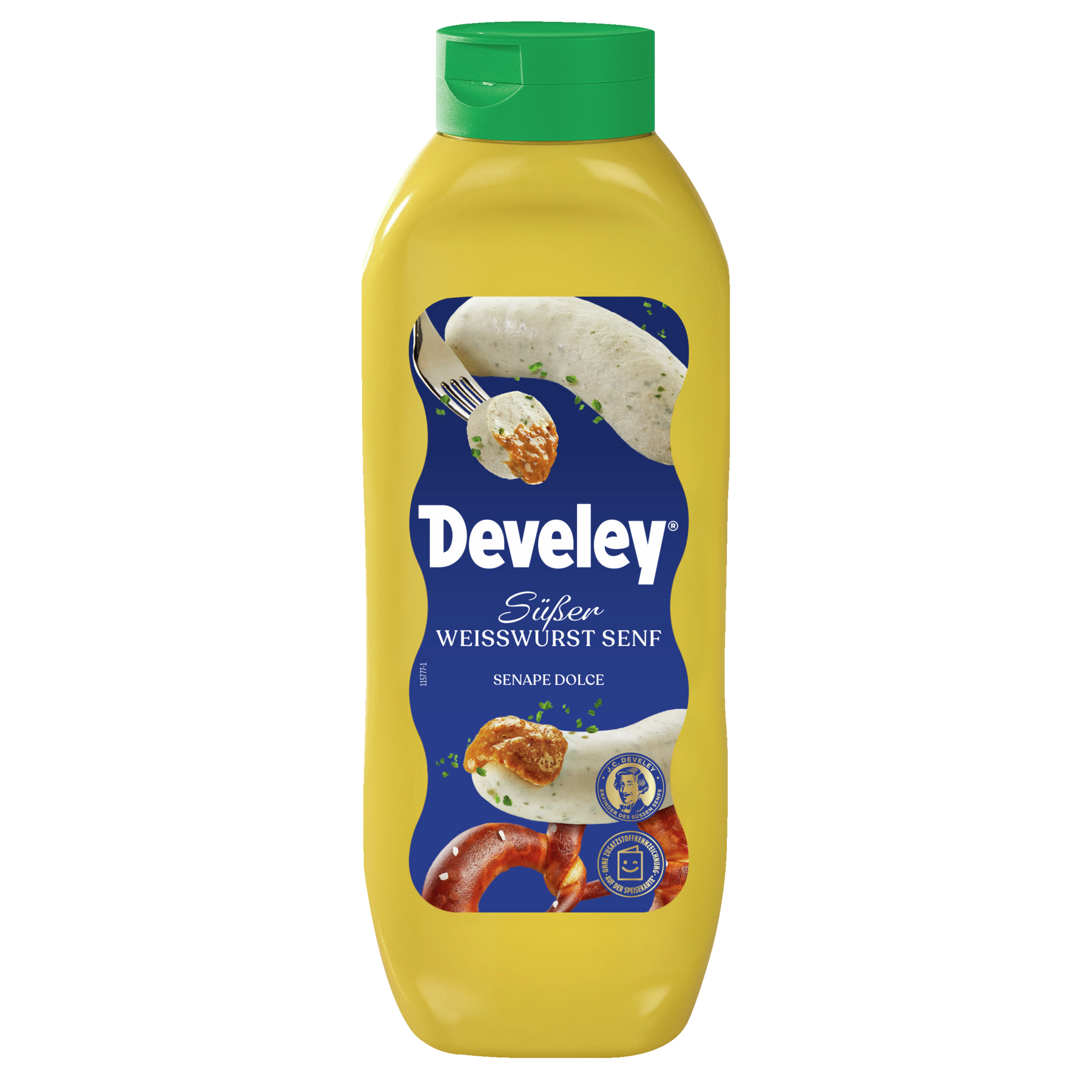 Develey Original Münchner Weißwurstsenf in der 875 ml Plastikflasche