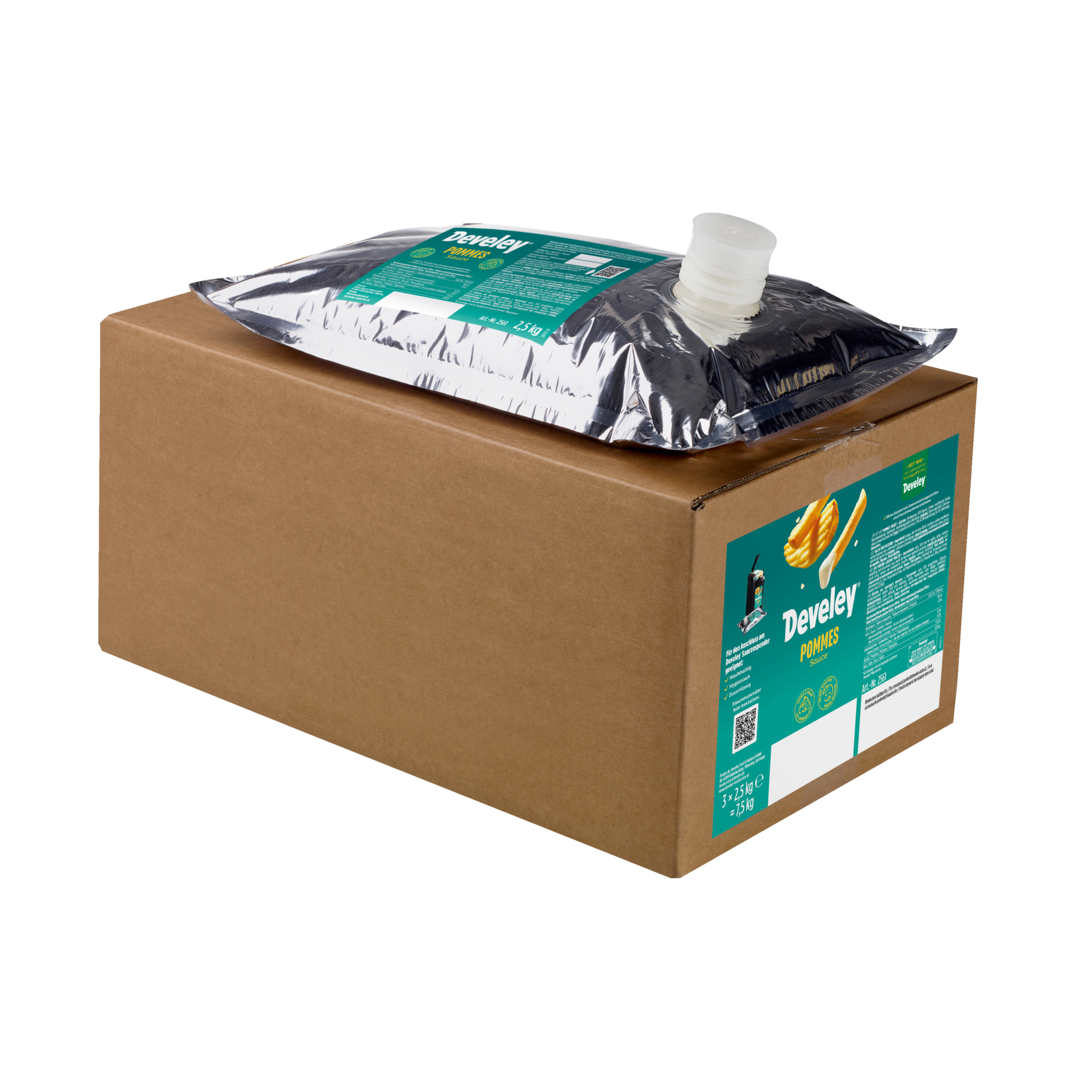 Develey Pommes Sauce 2,5 kg Beutel für Dispenser als 3er Pack