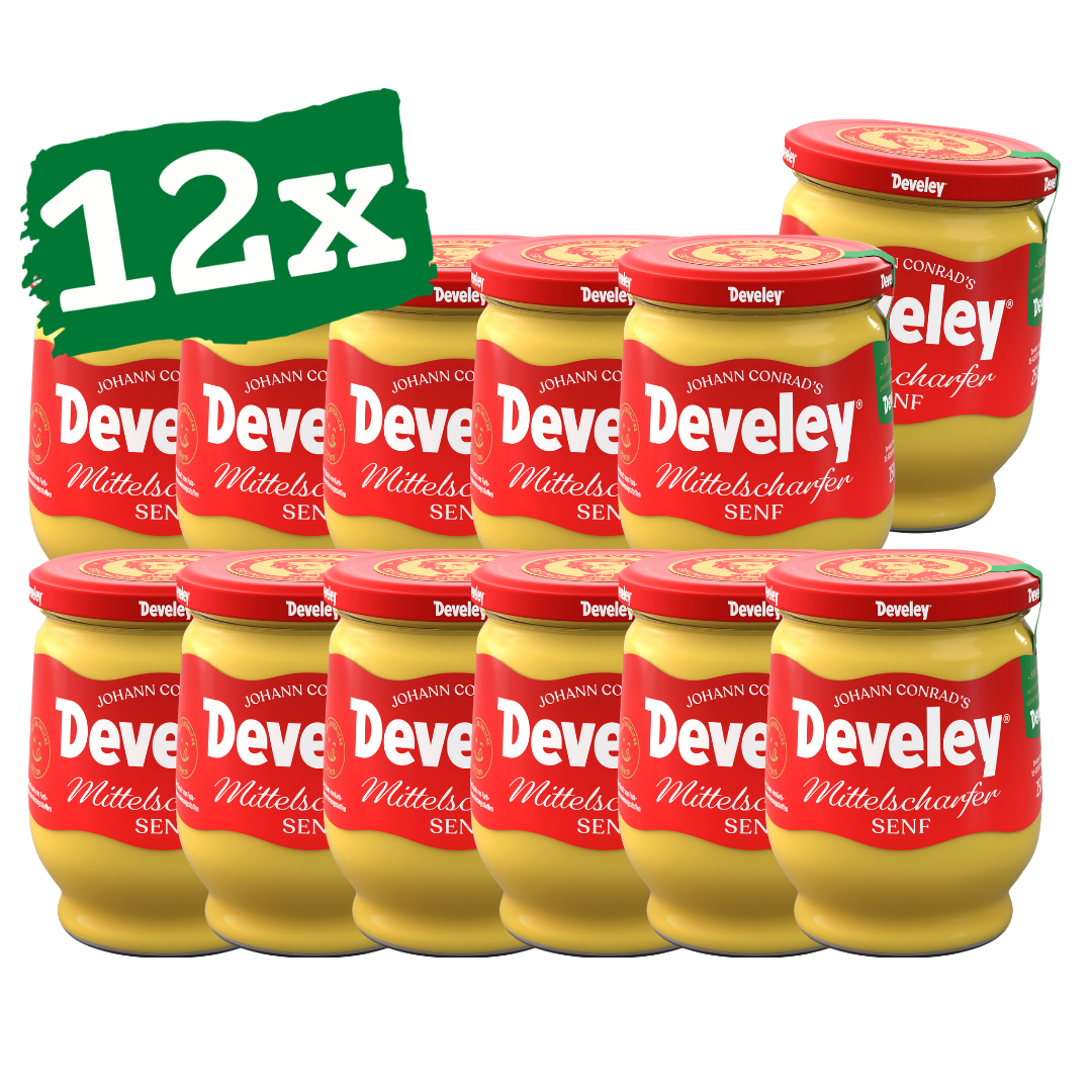 Develey Senf mittelscharf Glas - 12x 250ml