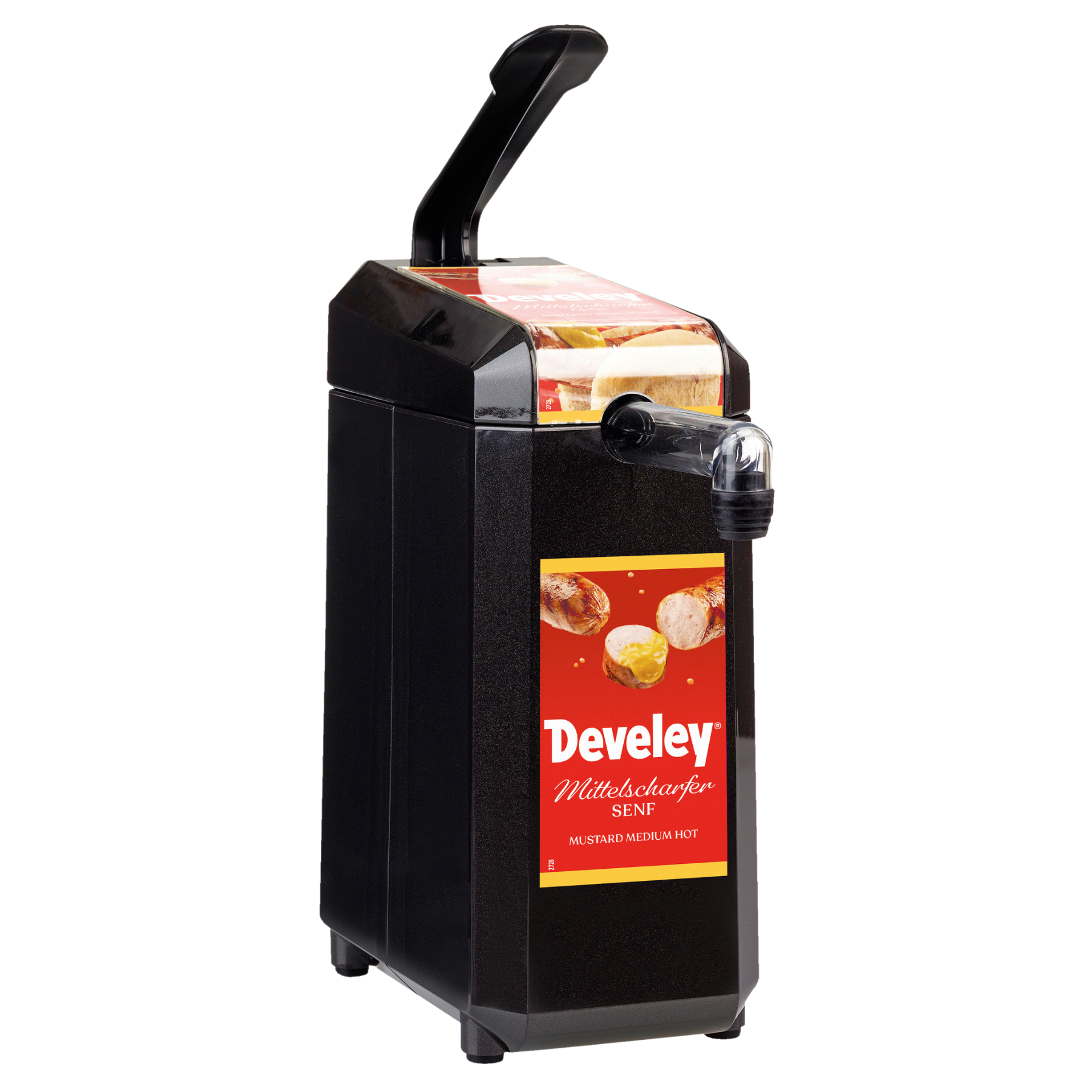 Develey Dispenser in schwarz mittelscharfer Senf, 2,5 kg