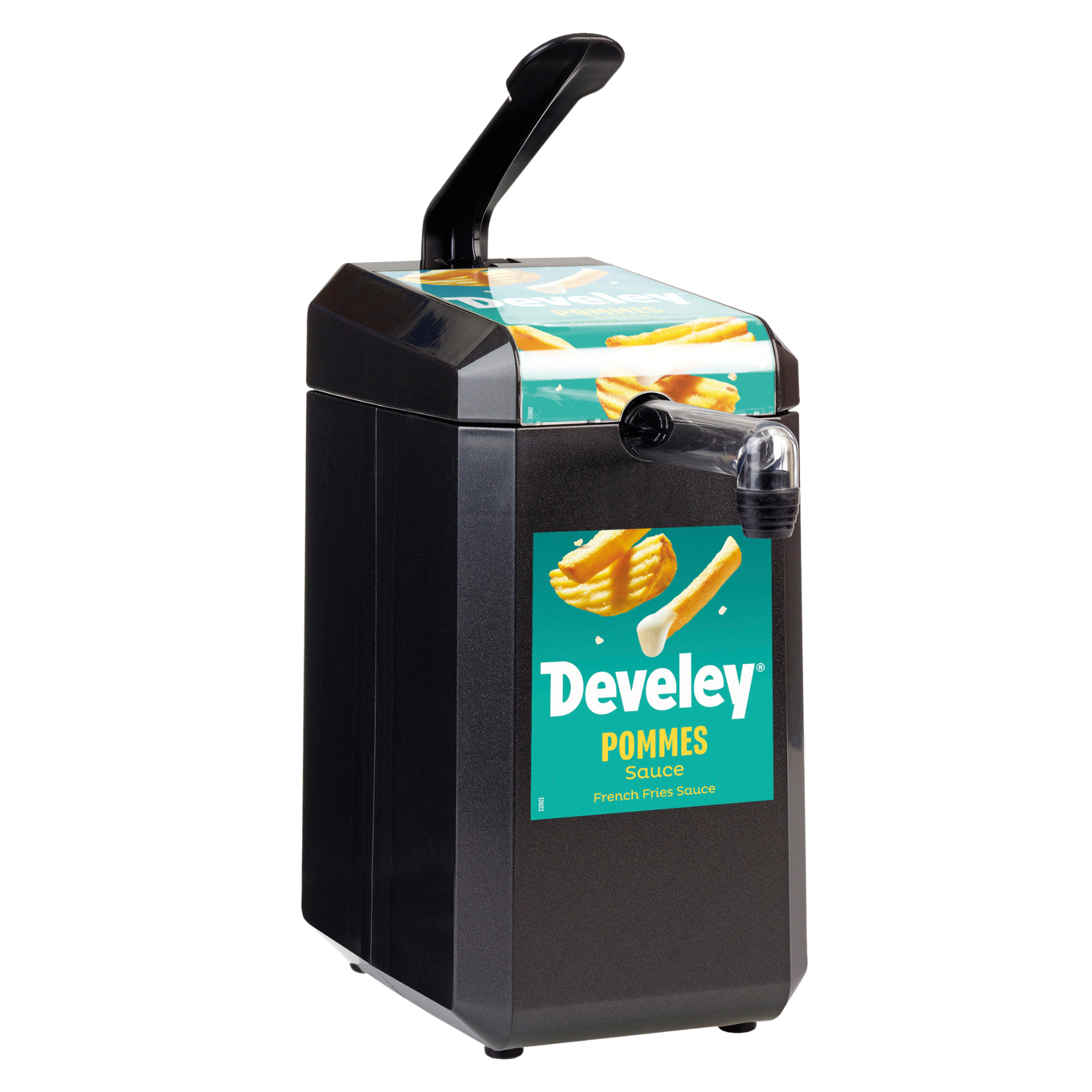 Develey Dispenser in schwarz Pommes Sauce, 5 kg