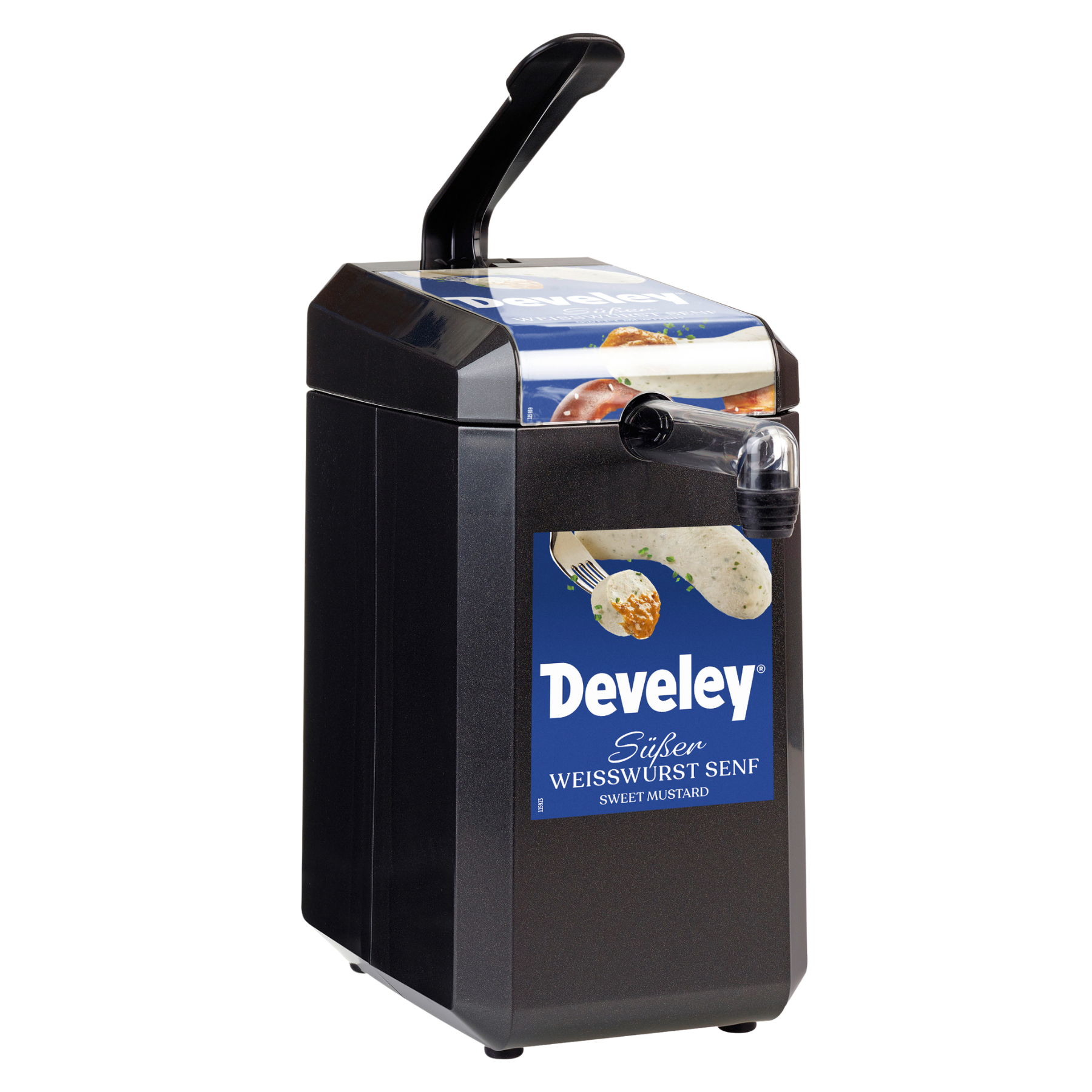 Develey Dispenser in schwarz, Weißwurst Senf, 5 kg