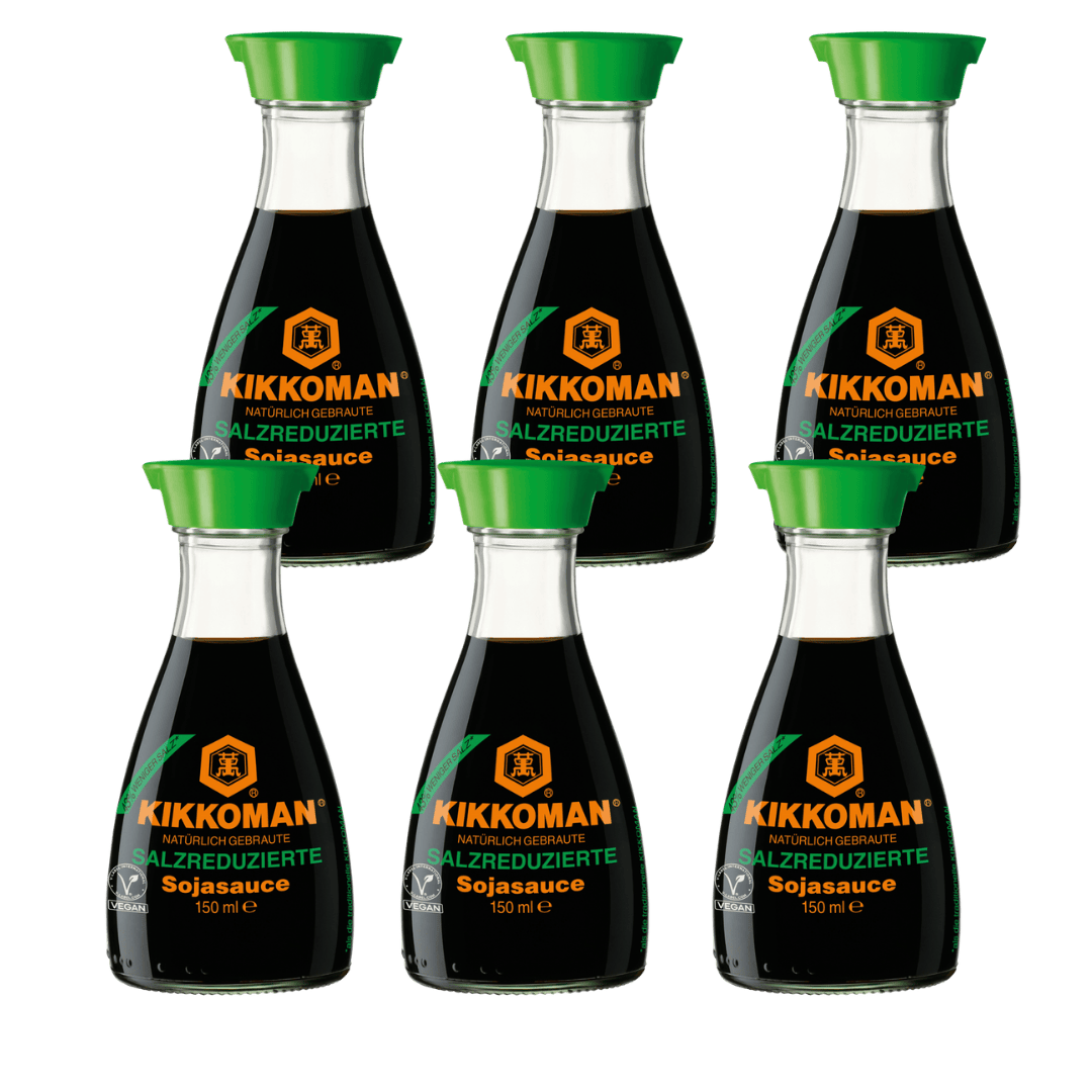 Kikkoman Soja-Sauce Less-Salt - 6x 250ml - Dispenserflasche