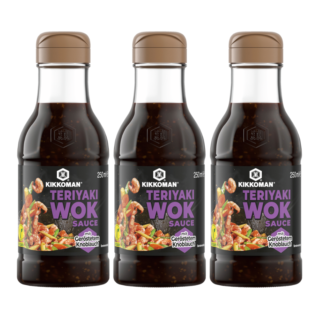 Kikkoman Teriyaki Knoblauch Sauce - 3x 250ml
