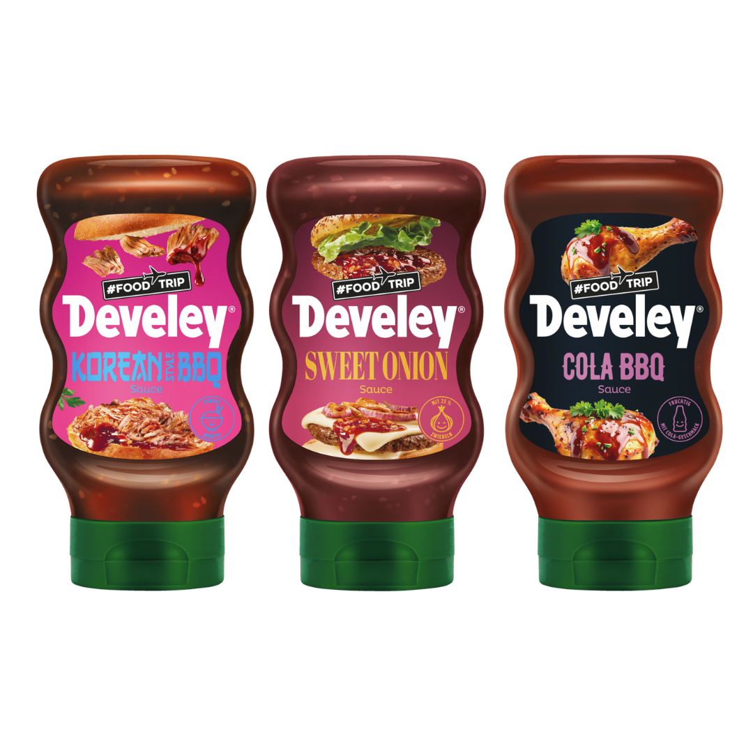 Develey Korean BBQ, Sweet Onion, Cola BBQ - 3x 300ml