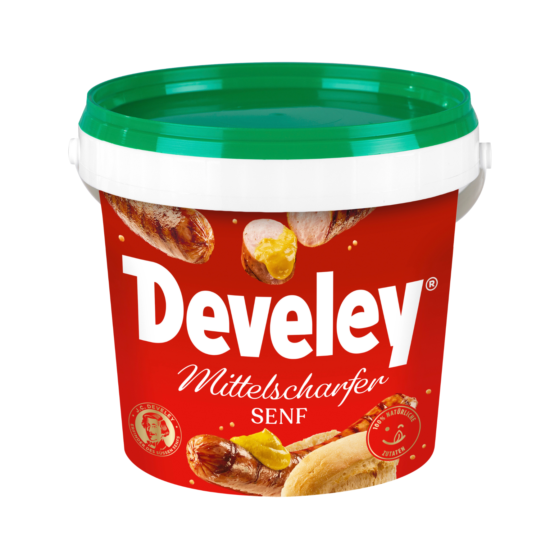 Develey mustard medium hot bucket - 875ml