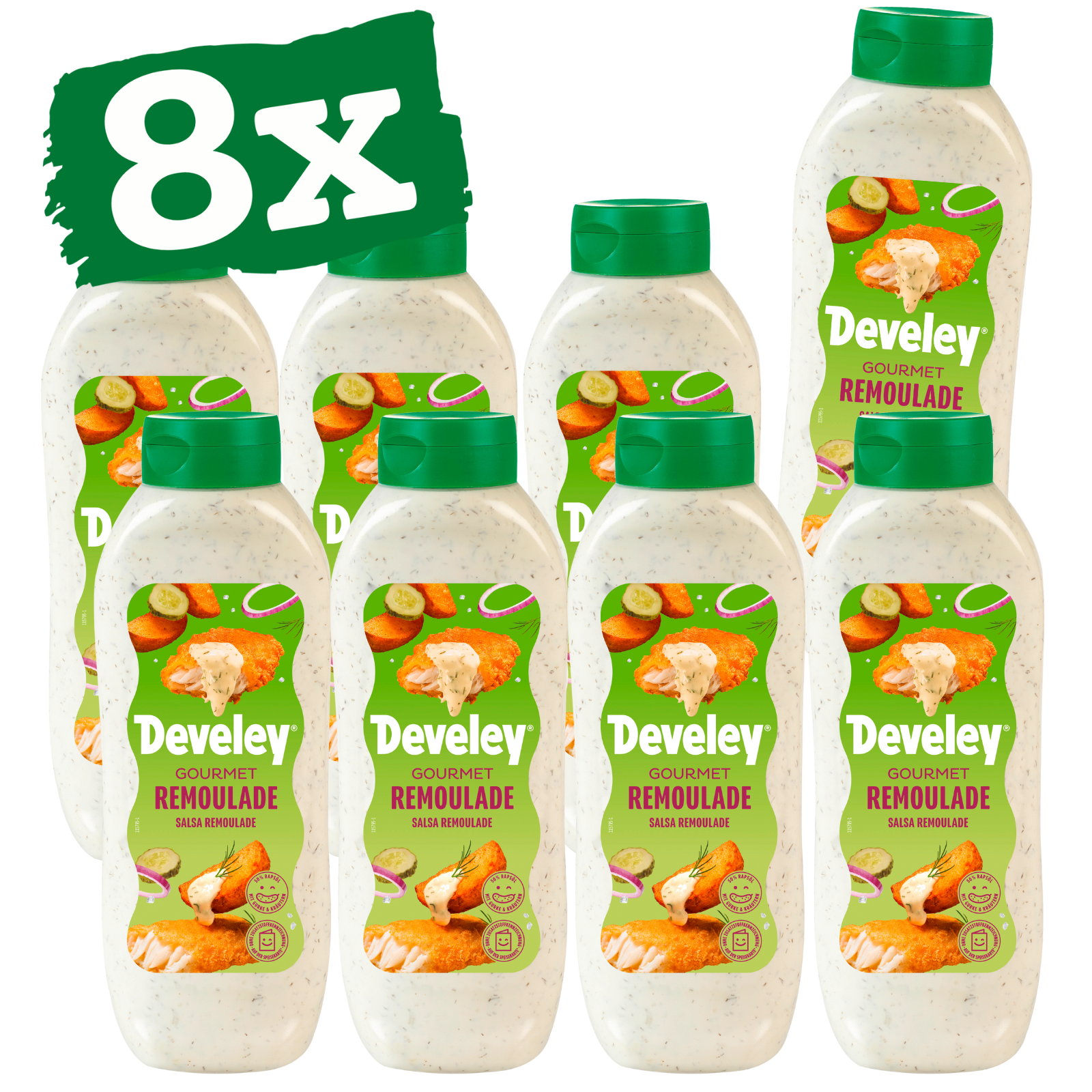 Develey Remoulade in 875 ml Kopfstandflasche im 8er Multipack