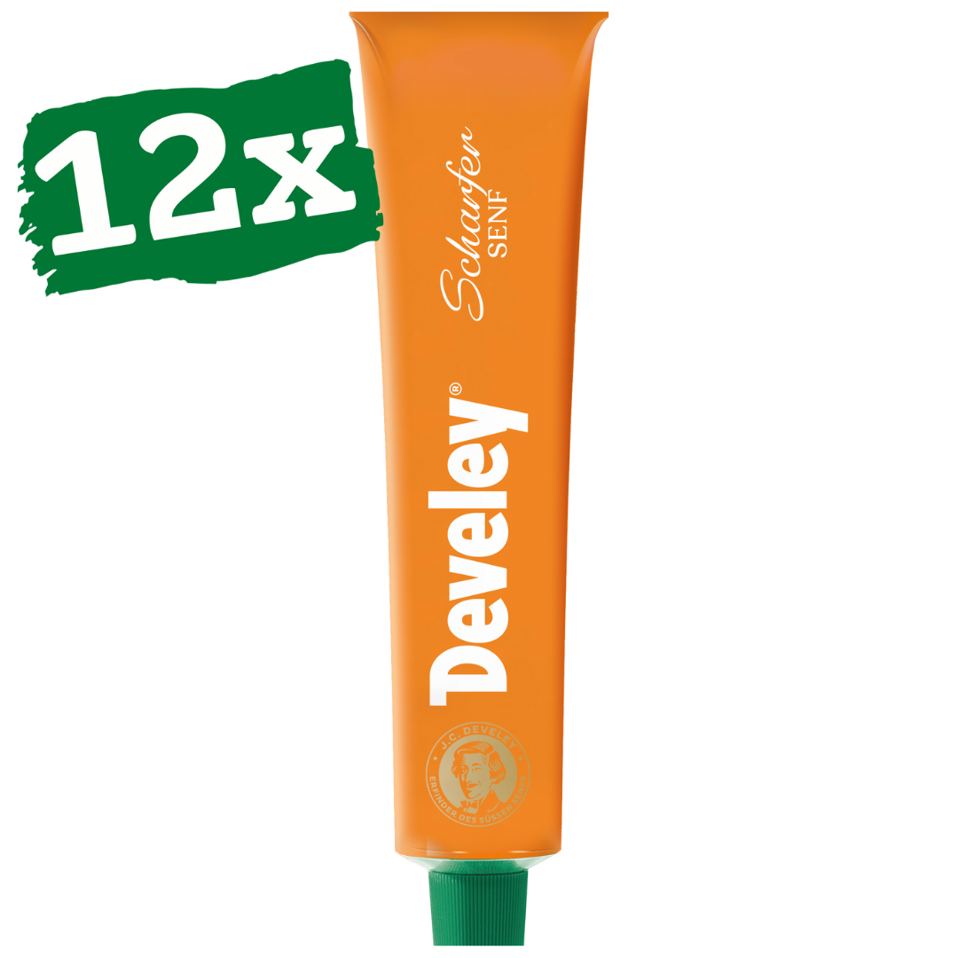 Develey Senf Scharf in der 100 ml Tube im 12er Pack