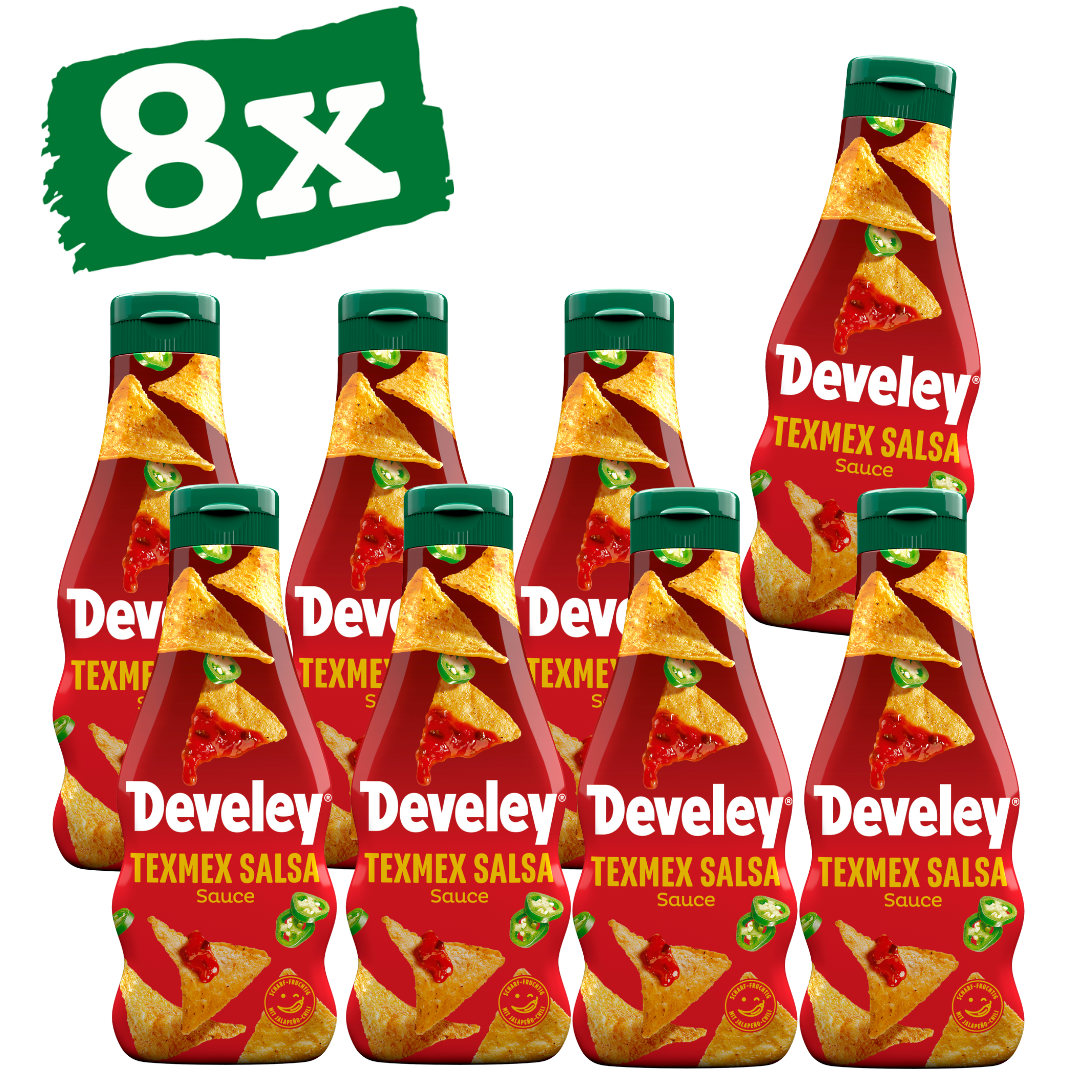 Develey TexMex Salsa Sauce 250 ml in der Squeezeflasche im 8er Multipack