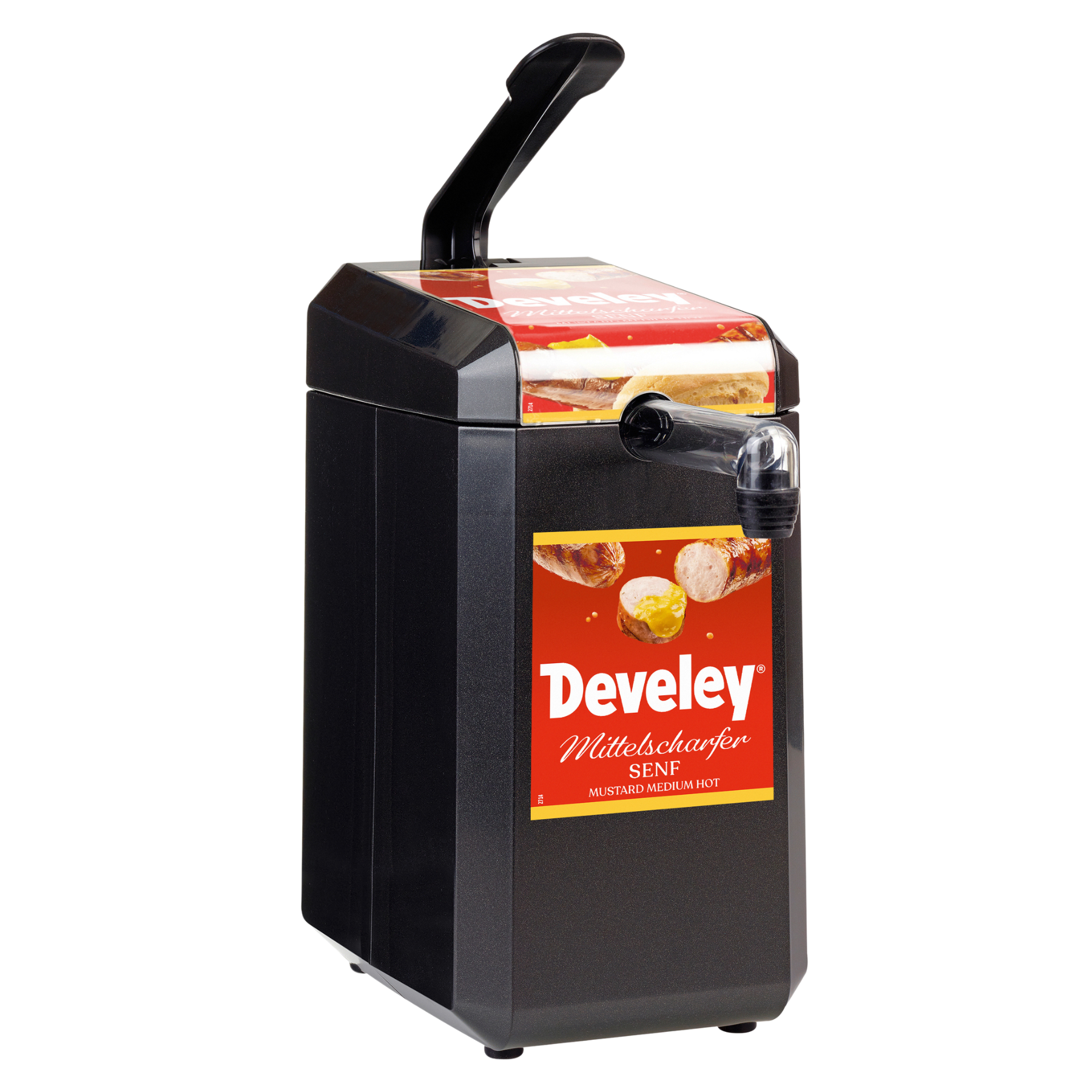 Develey Saucenspender schwarz - Mittelscharfer Senf - 5kg