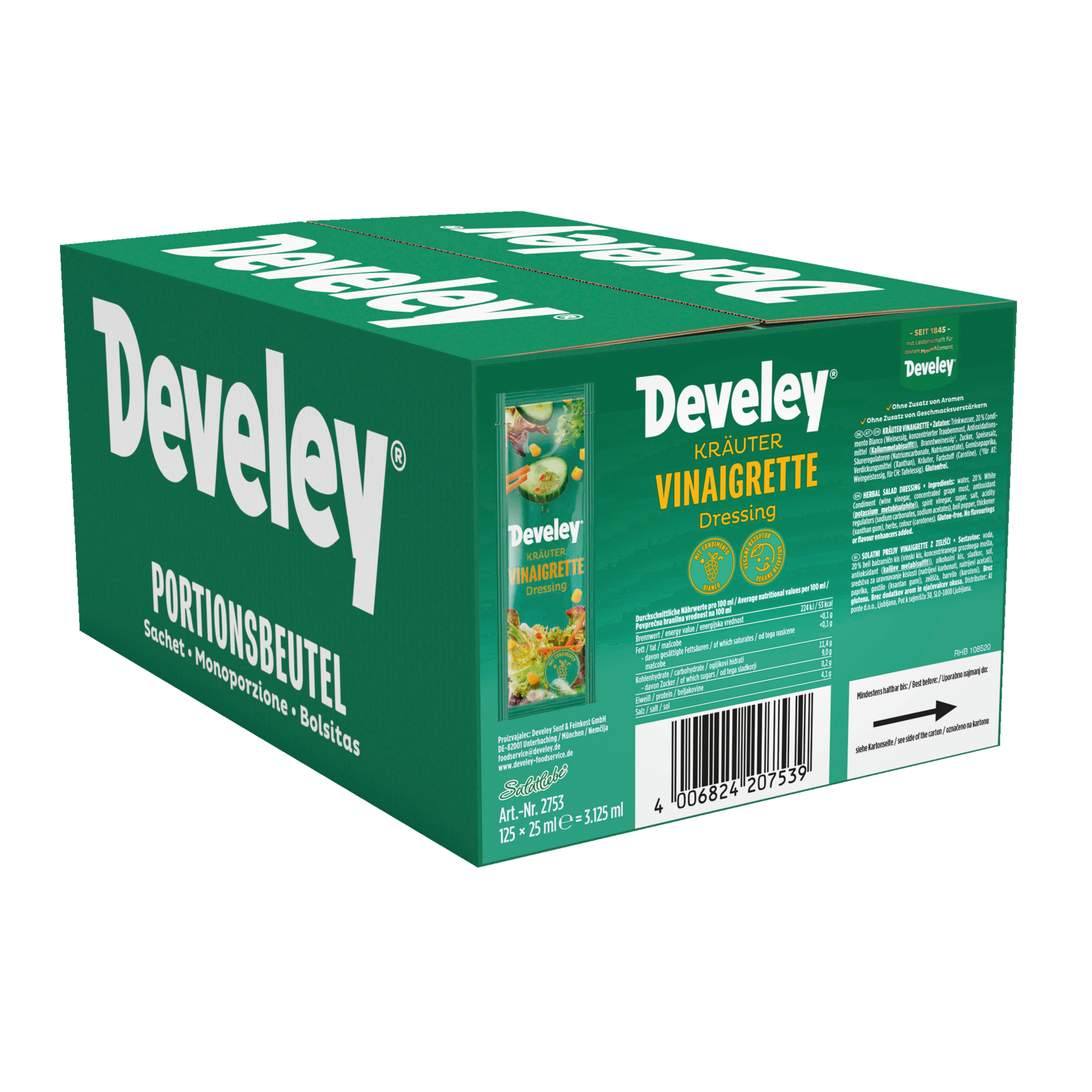 Develey Kräuter Vinaigrette Dressing - 125x 25ml