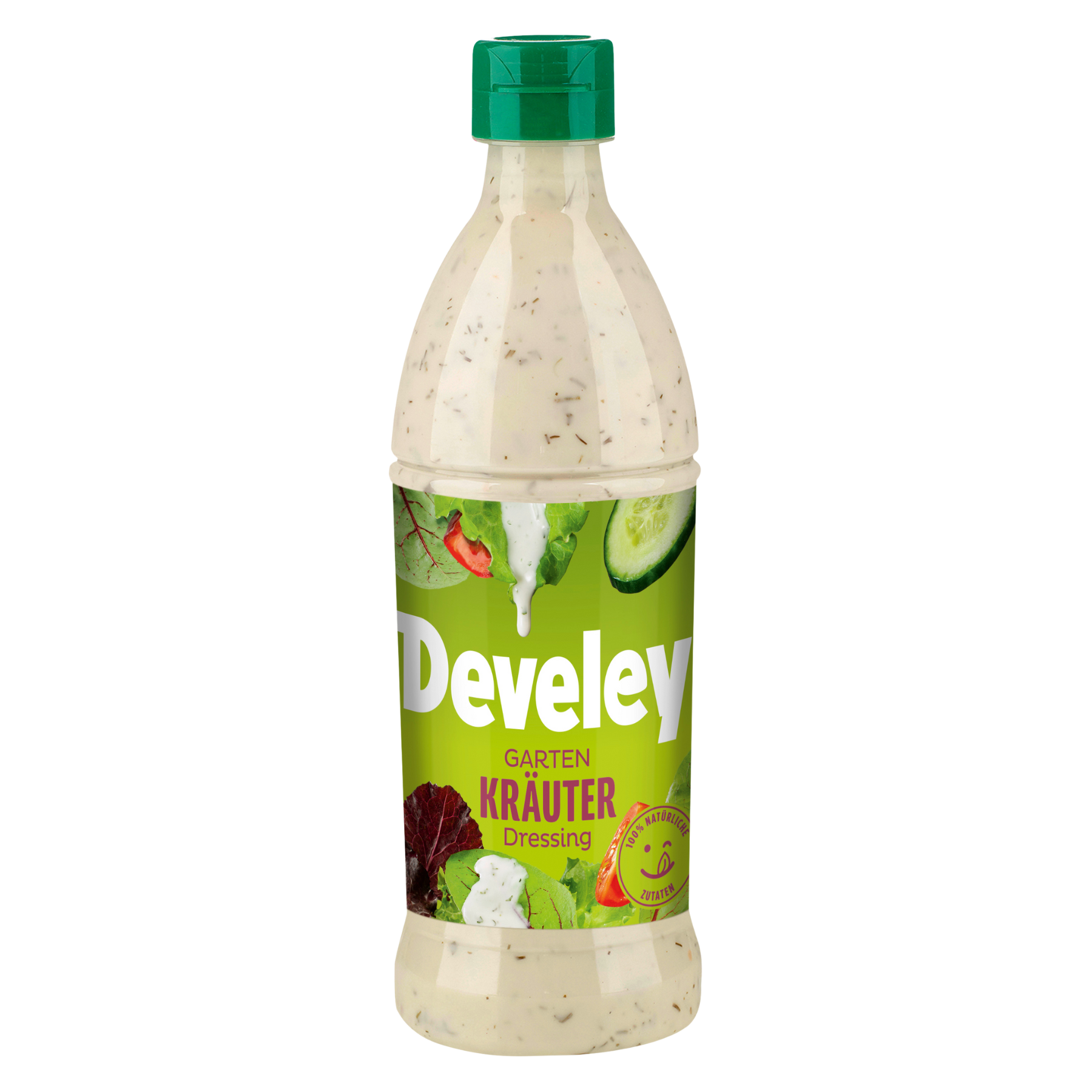 Develey Gartenkräuter Dressing in der Plastikflasche, 500ml, passt zu Geflügel Salat und Grillgemüse, glutenfrei, vegetarisch