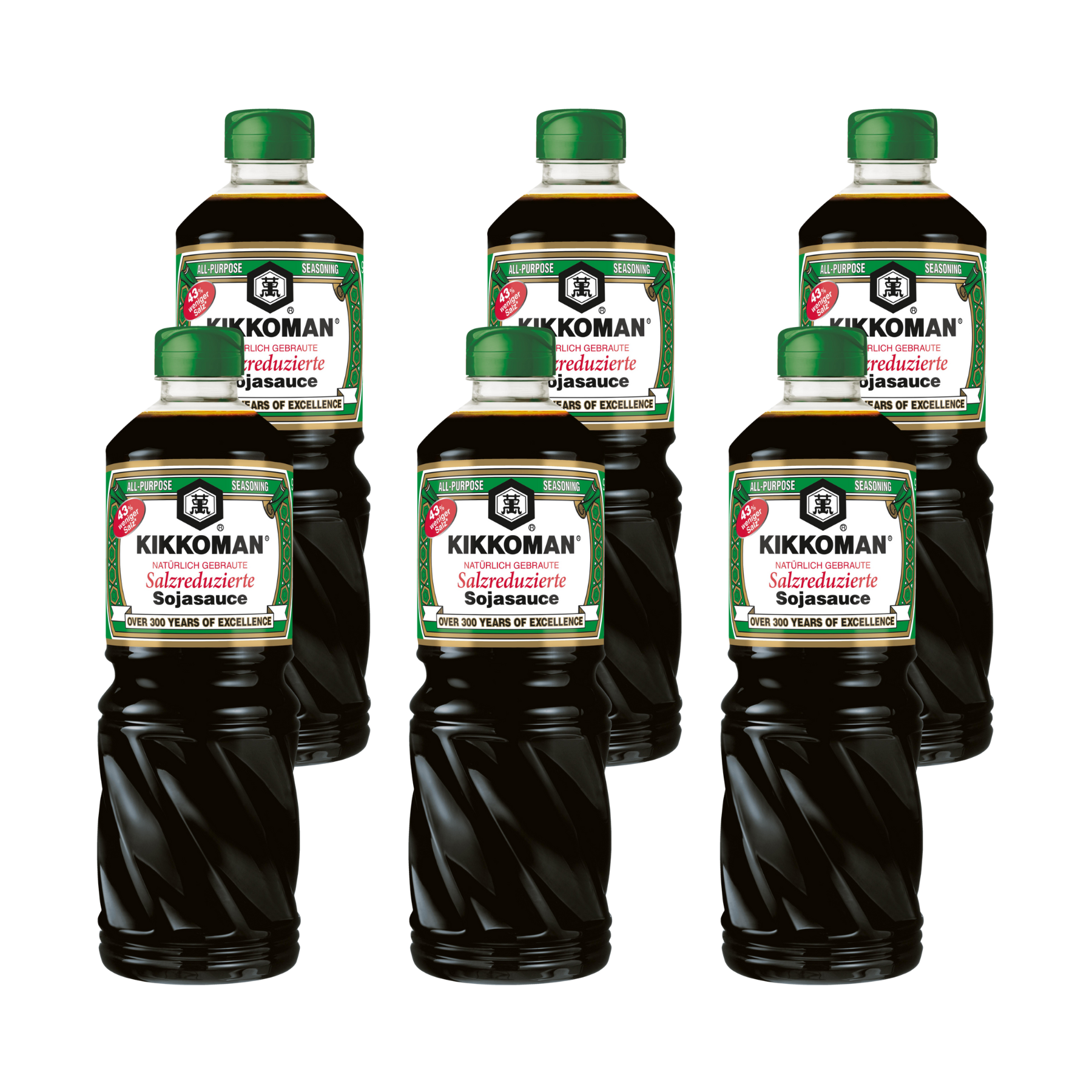 Kikkoman Soja-Sauce weniger Salz - 6x 975ml