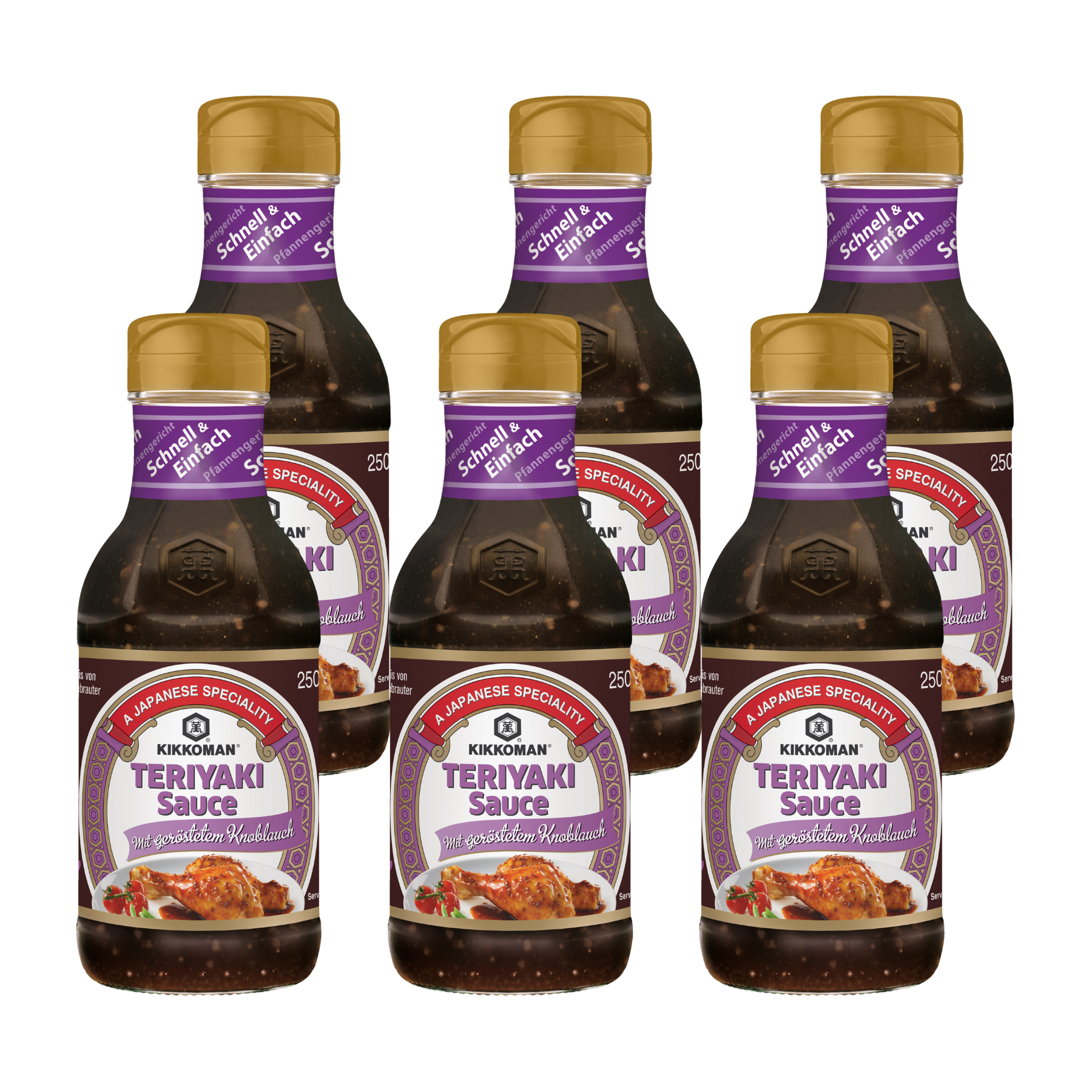 Kikkoman Teriyaki Knoblauch Sauce - 6x 250ml