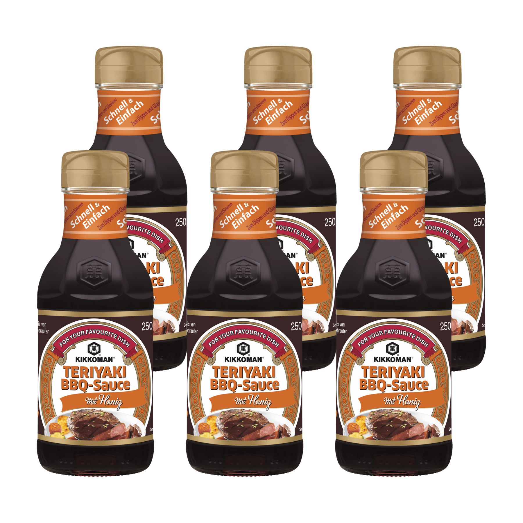 Kikkoman Teriyaki BBQ Sauce mit Honig - 6x 250ml