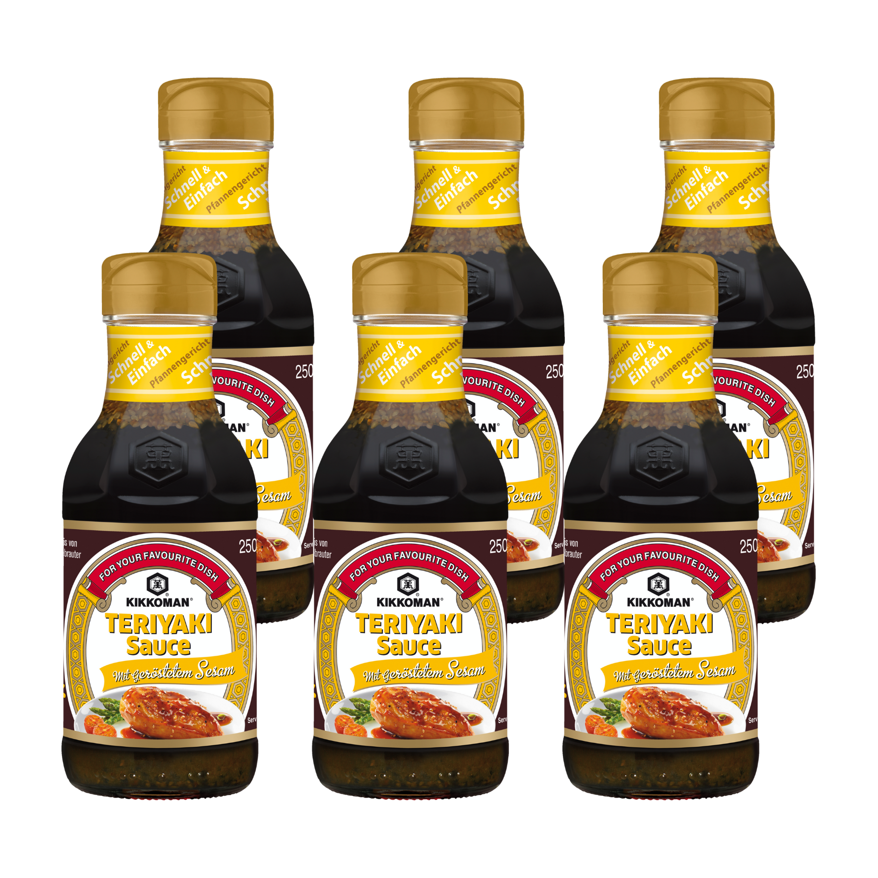 Kikkoman Teriyaki Sauce mit geröstetem Sesam - 6x 250ml