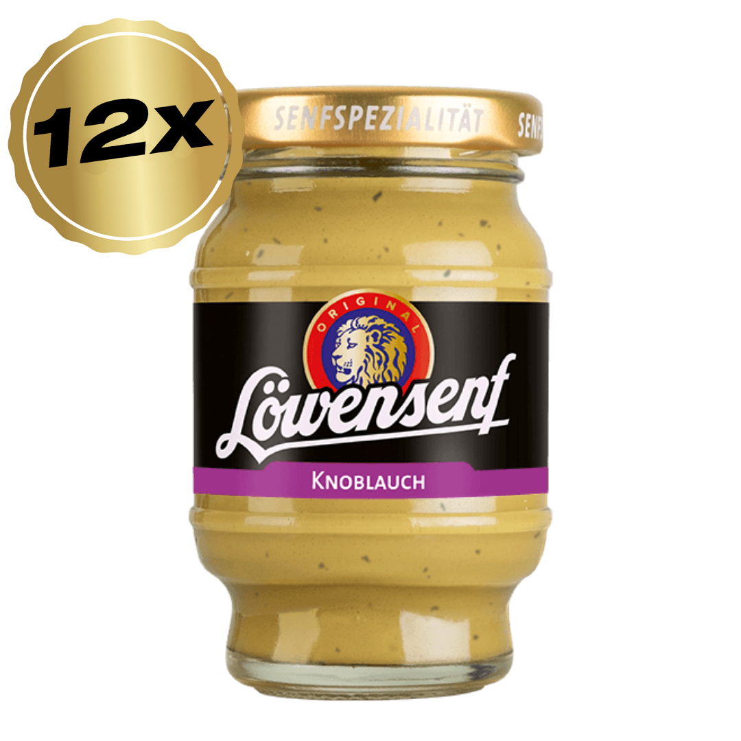 Löwensenf Senfspezialität Knoblauch Tönnchen - 12x 100ml