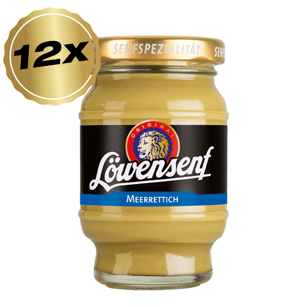 Löwensenf Senfspezialität Meerrettich Tönnchen - 12x 100ml