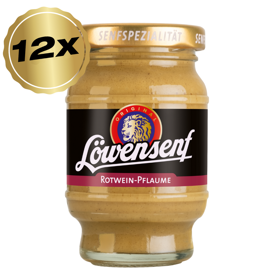 Löwensenf mustard speciality red wine plum barrel - 12x 100ml