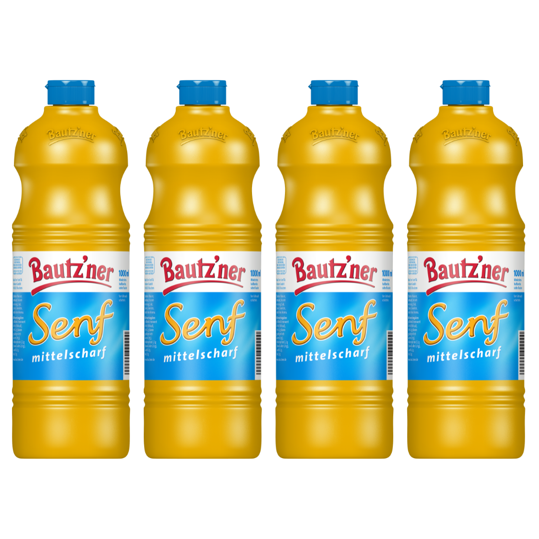 Bautzner mustard medium hot - 4x 1000ml