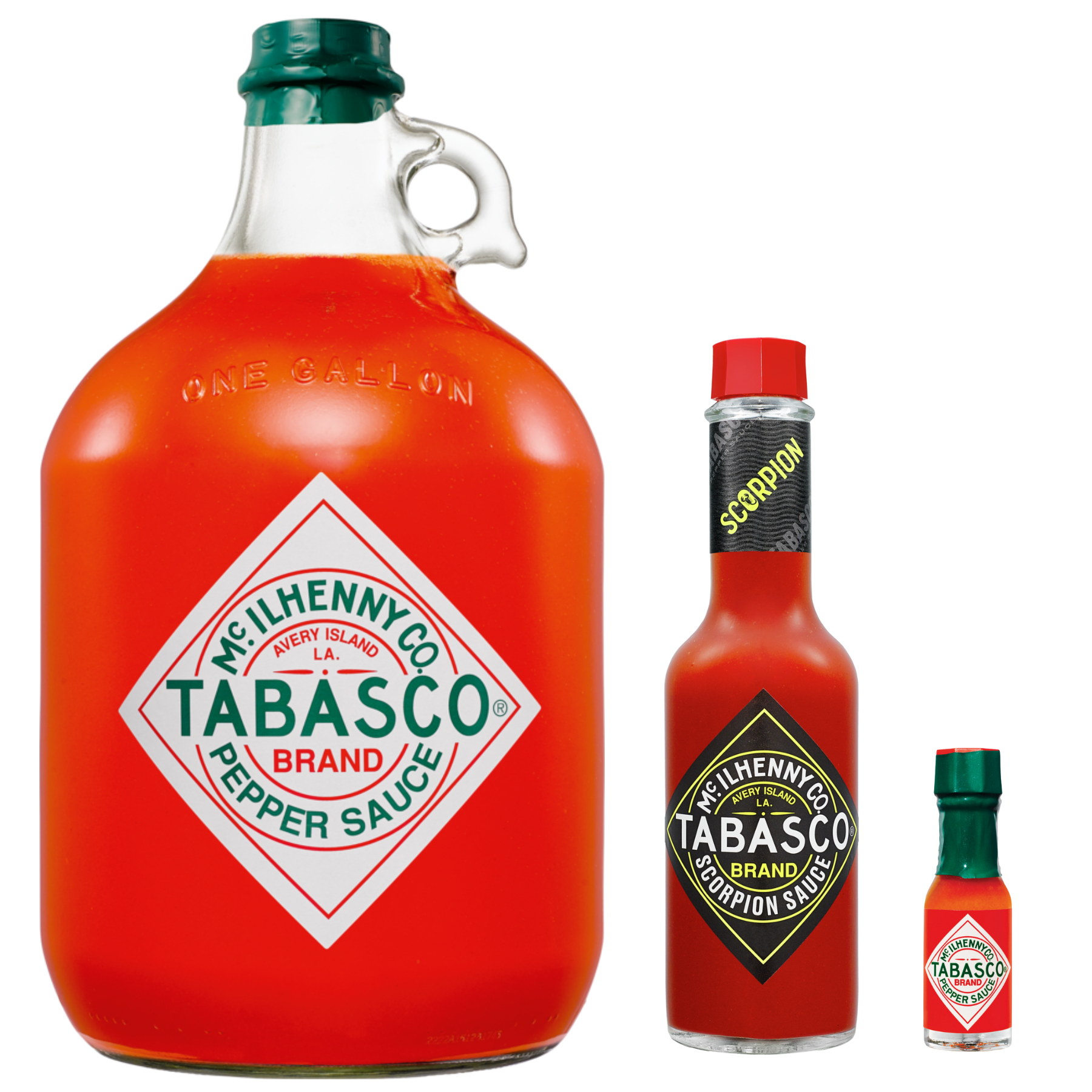 Tabasco Red Gallone, Scorpion 148 ml, Red 4 ml